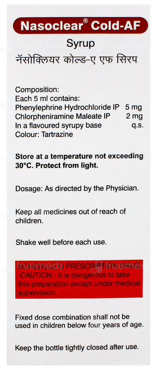 Nasoclear Cold Af Syrup 60Ml